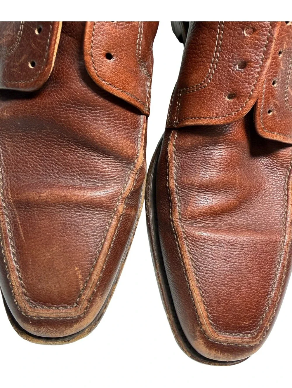 Allen Edmonds Jackson derby shoes Mens Calf Leather Sz US 9.5 D Chili Brown